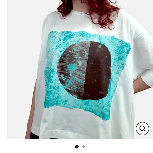 Ozai N Ku Oversized Sunset Tee in Auquatic Size M - Picture 2 of 3